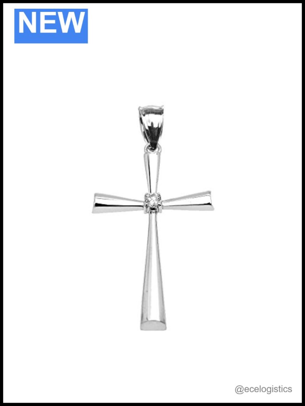 925 Sterling Silver Diamond Accent Cross Pendant Necklace